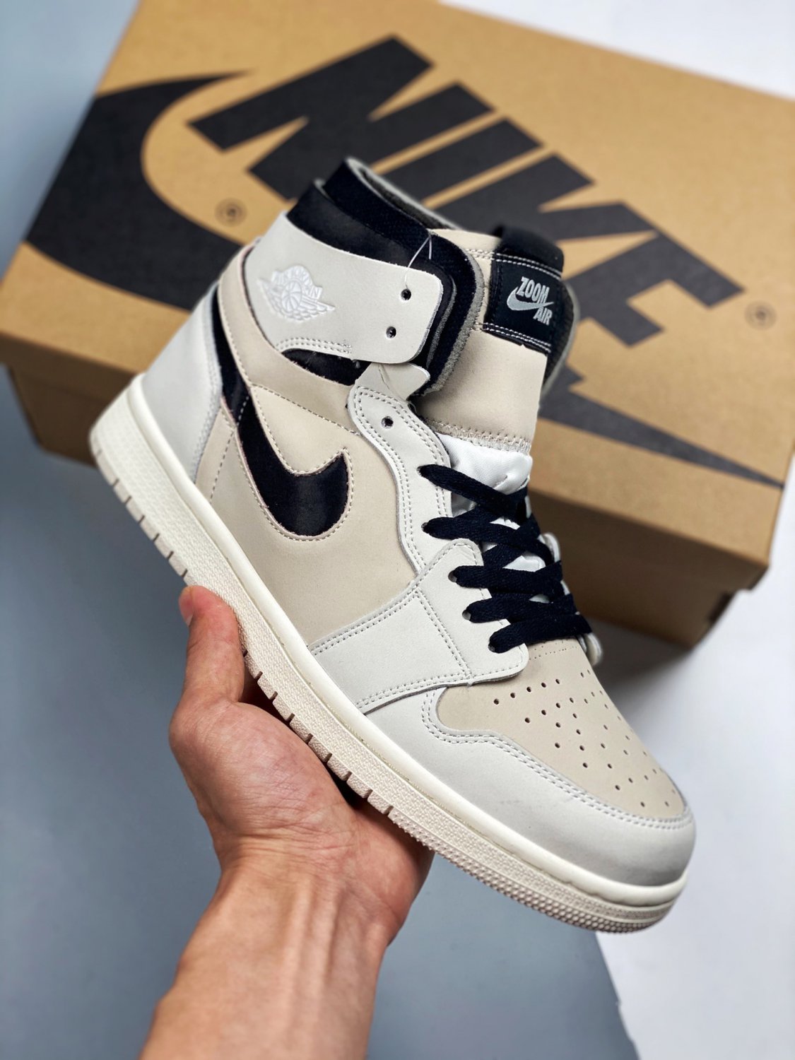 jordan 1 high zoom cmft whiteblack-light orewood brown