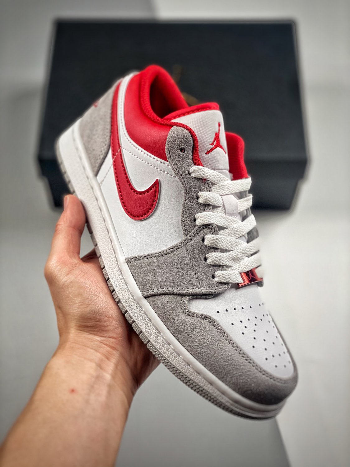 jordan 1 low light smoke greywhite-gym red dc6991-016