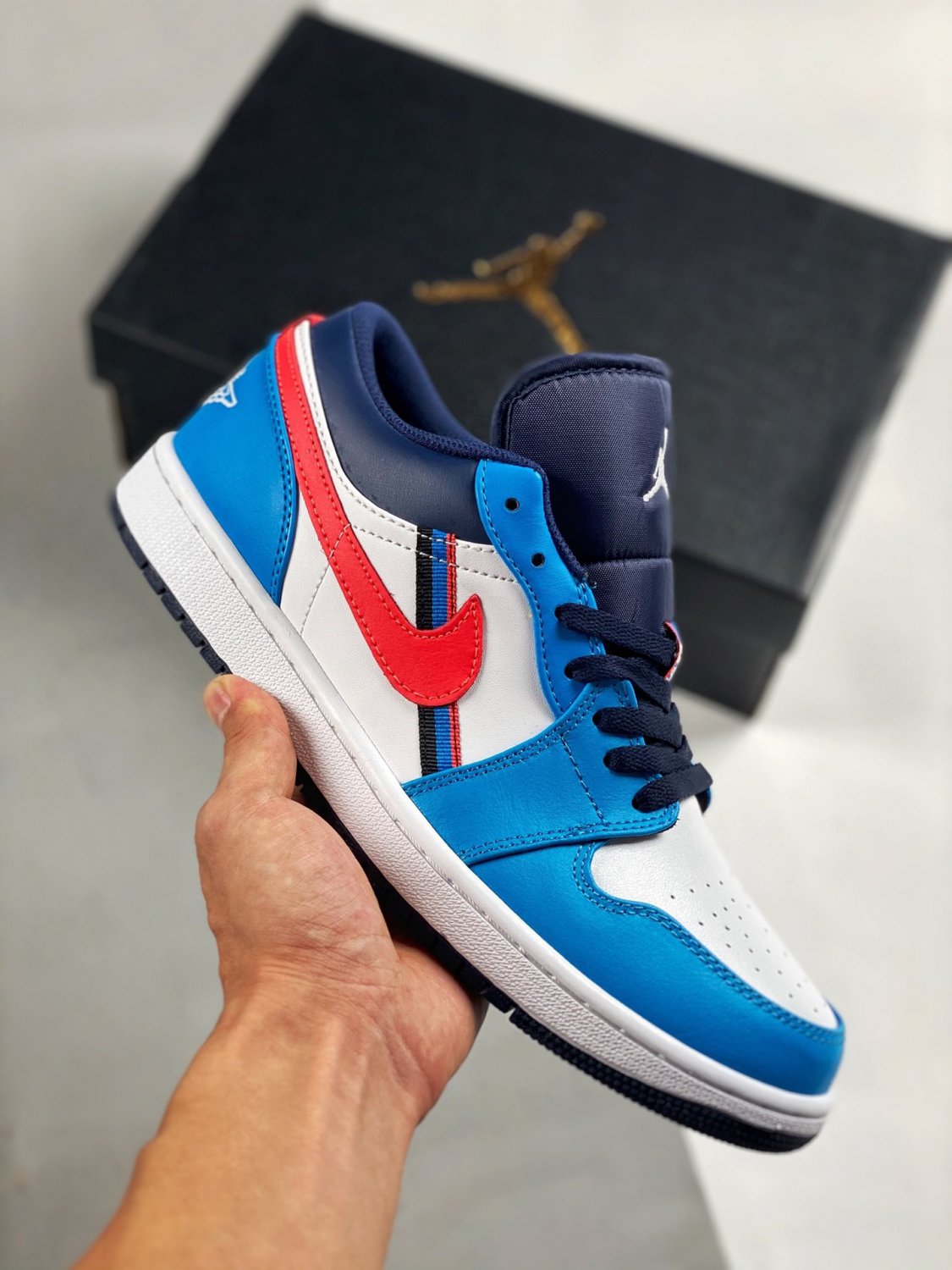 jordan 1 low white blue crimson