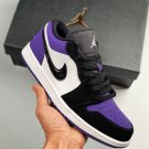 jordan 1 low whiteblack-court purple 553558-125 on