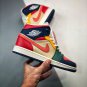 jordan 1 mid &acirc;��multi-color&acirc;�� french bluefire redbeachmagic ember