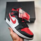 jordan 1 mid âbred toeâ blackwhite-fire red 554724-079