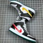 jordan 1 mid alternate swoosh black red white green