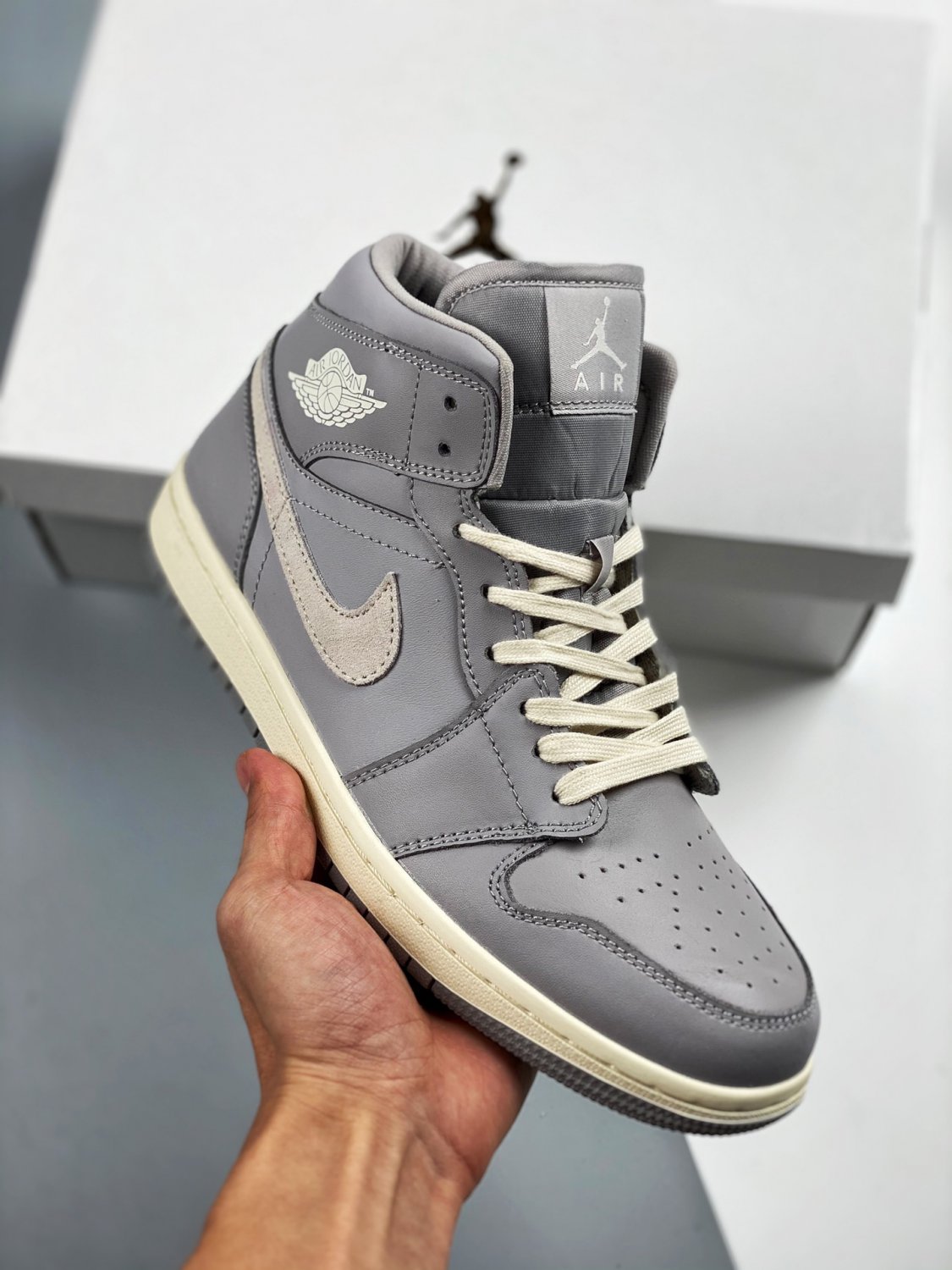 jordan 1 mid atmosphere grey pale ivory