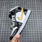 jordan 1 mid black gold patent leather 852542-007 on
