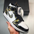 jordan 1 mid black gold white
