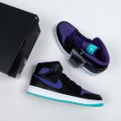 jordan 1 mid blackblack-grape ice-new emerald