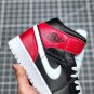 jordan 1 mid blackwhite-noble red bq6472-016 on