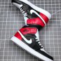 jordan 1 mid blackwhite-noble red bq6472-016 on