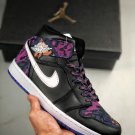 jordan 1 mid blackwhite-rush violet-black on