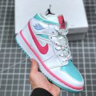 jordan 1 mid gs whitedigital pink-aurora green-soar