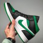 jordan 1 mid pine greenwhite-black-university red on