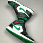 jordan 1 mid pine greenwhite-black-university red on