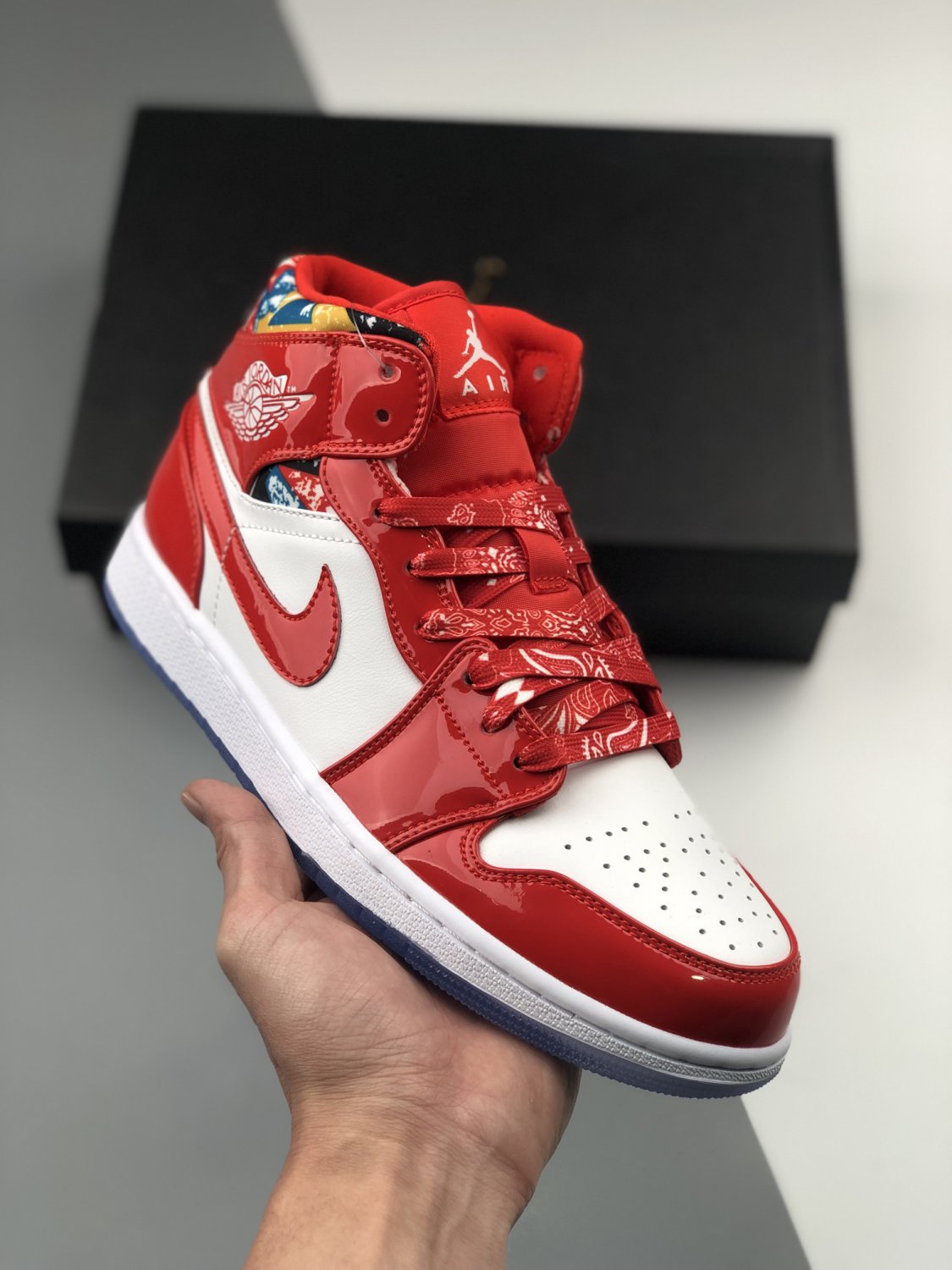 jordan 1 mid red patent dc7294-600