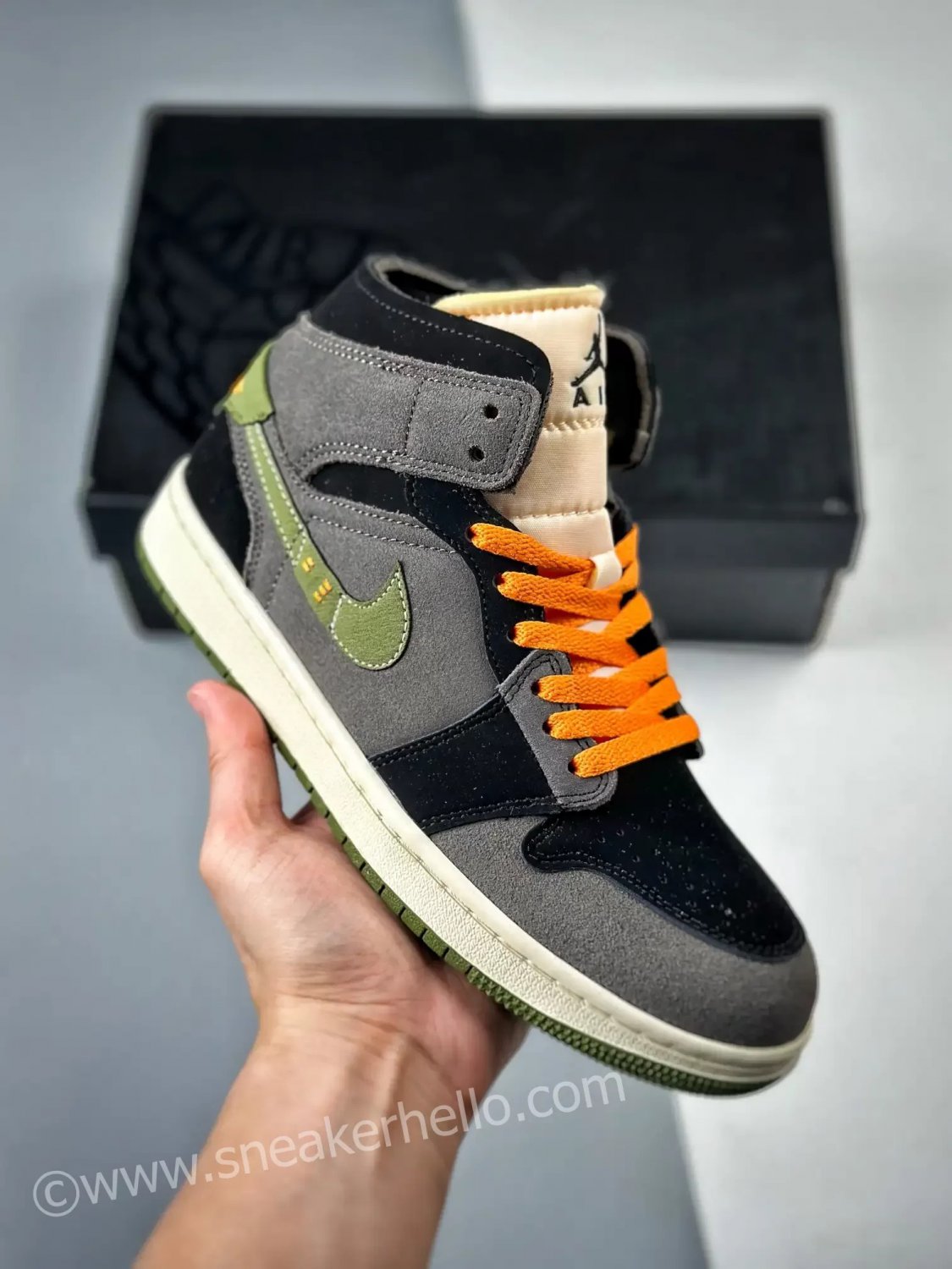 jordan 1 mid se craft &acirc;��halloween&acirc;�� black light olive fd6817-003