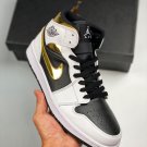 jordan 1 mid whiteblack-metallic gold