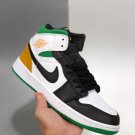 jordan 1 mid whitelaser orange-black-lucky green