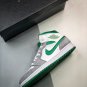 jordan 1 mid whitelight smoke greypine green
