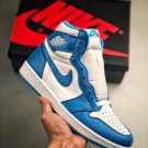jordan 1 retro high og âuncâ dark powder bluewhite on