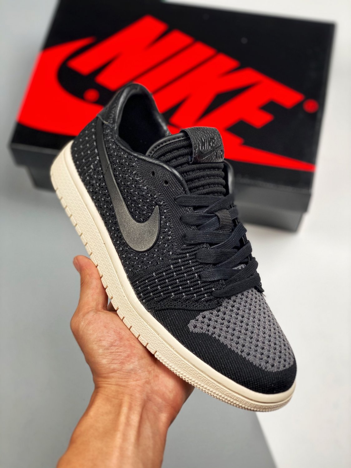 jordan 1 retro low flyknit black guava