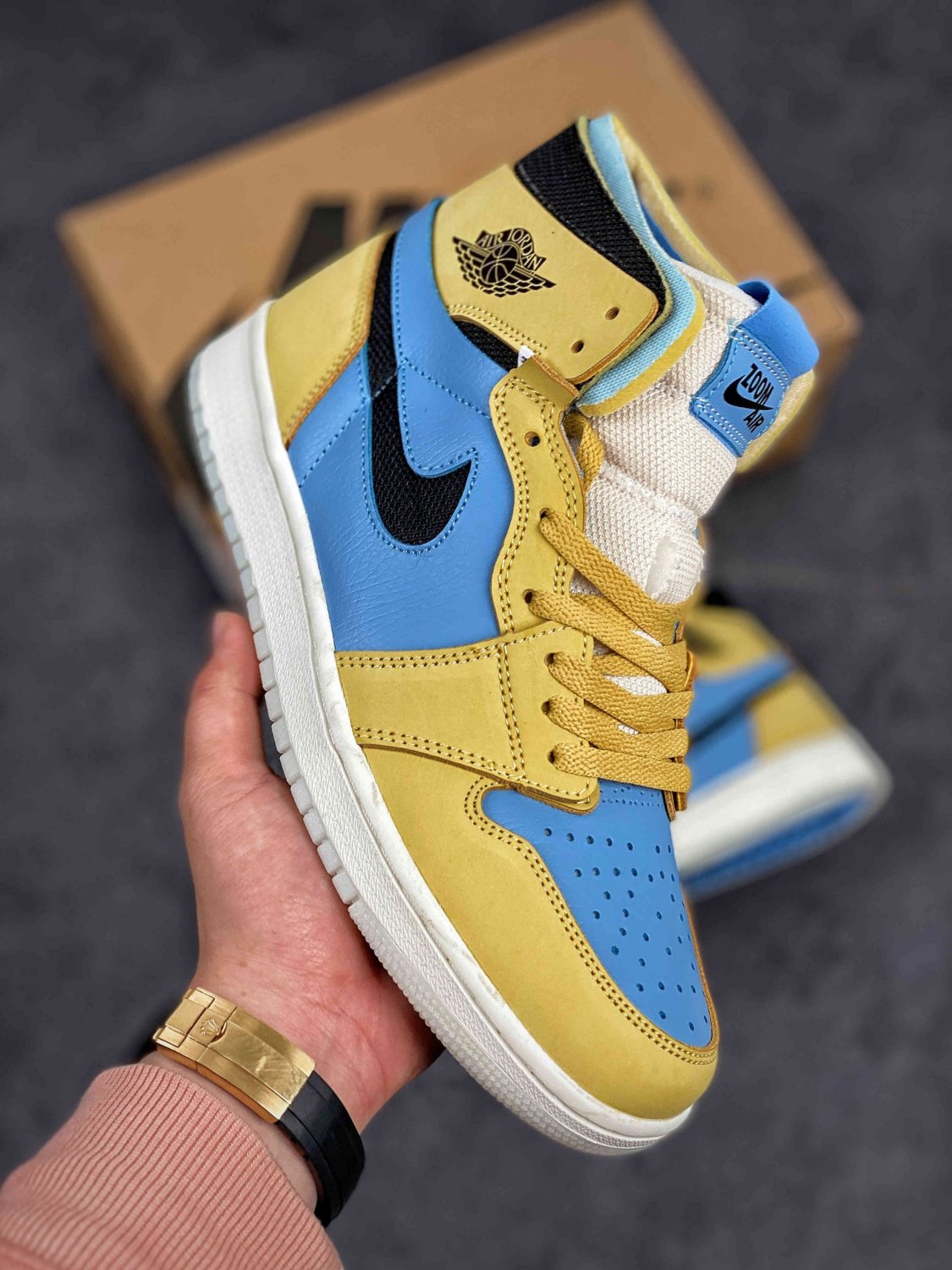 jordan 1 zoom comfort tan light blue