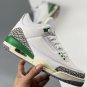 jordan 3 whitelucky green-varsity red-cement grey-sail