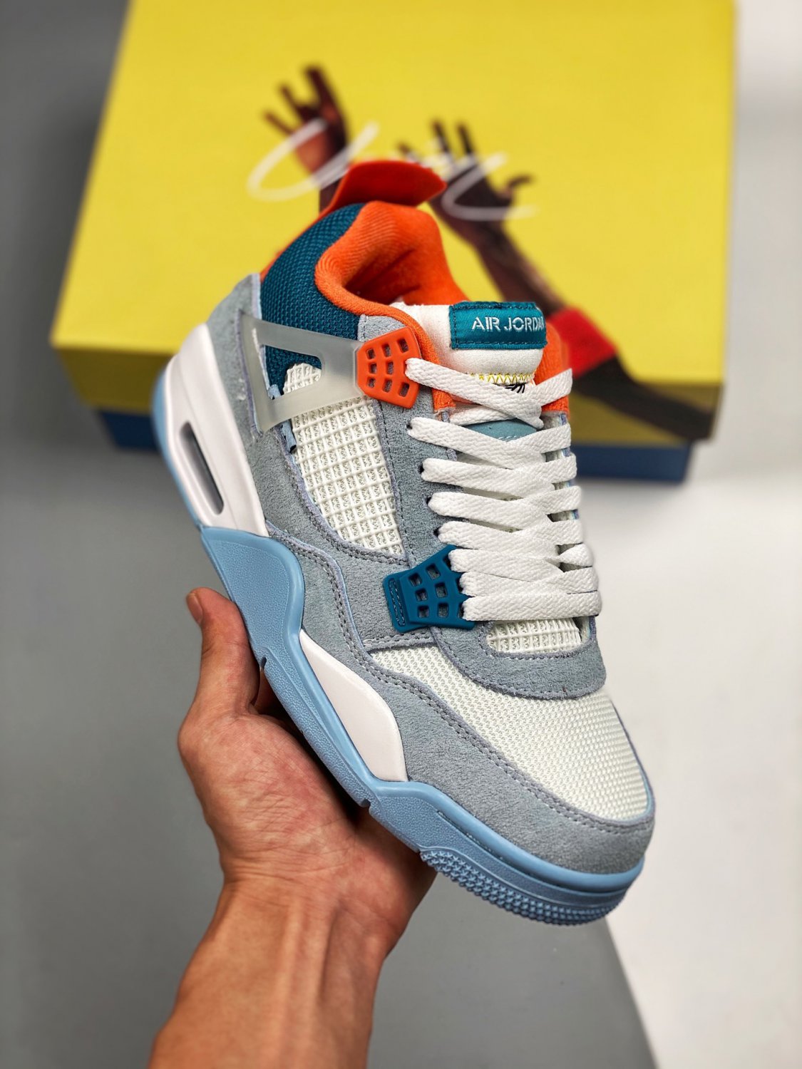 jordan 4 white blue red