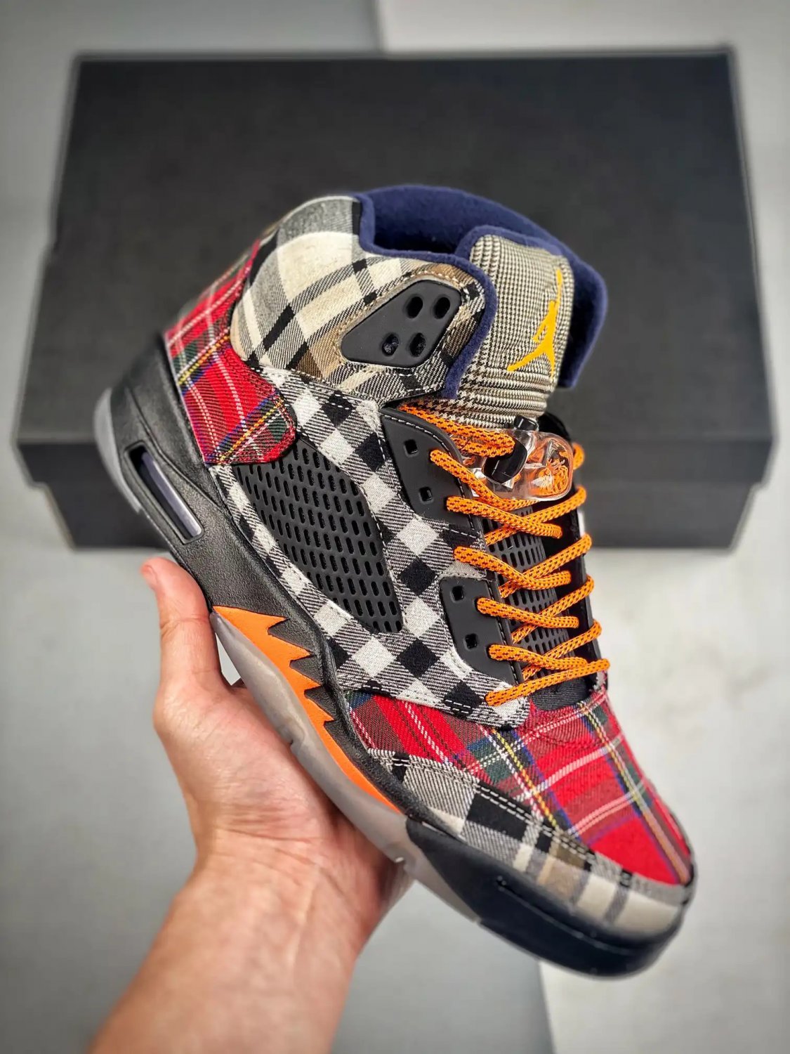 jordan 5 &Atilde;&cent;&Acirc;�&Acirc;�plaid&Atilde;&cent;&Acirc;�&Acirc;� blacktotal orange-dark obsidian fd4814-008