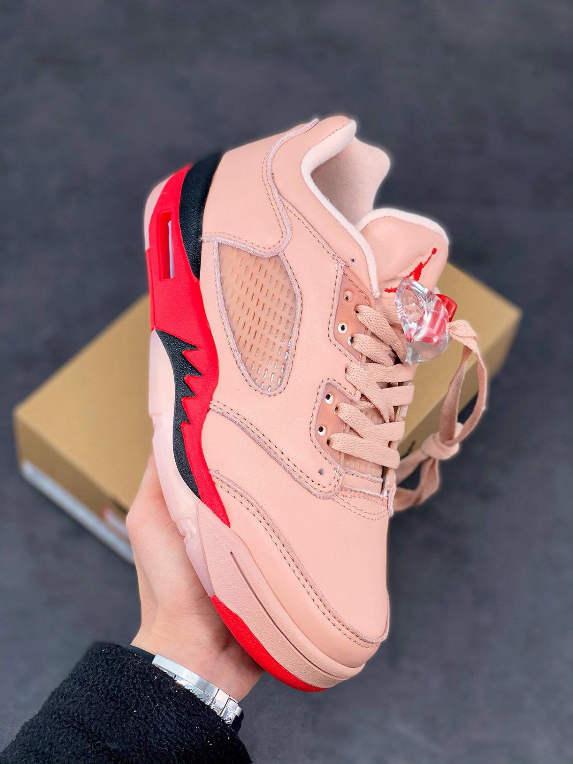 jordan 5 low arctic orangesiren red-black