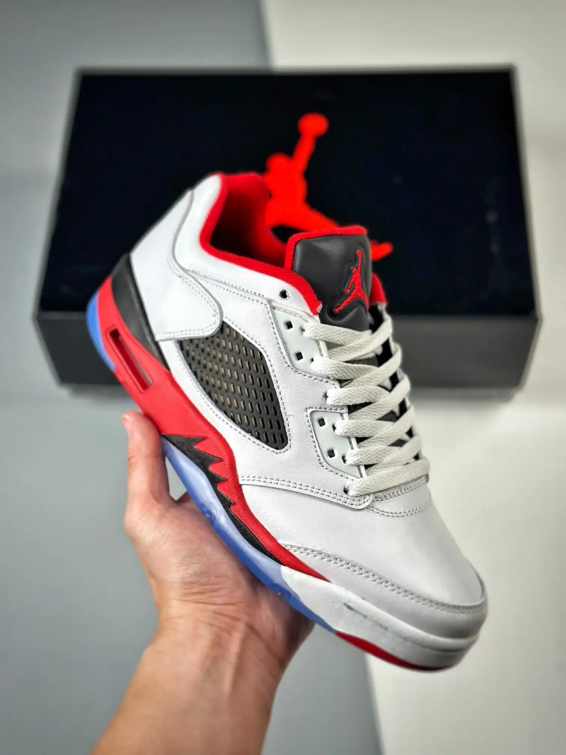 jordan 5 low whitefire red-black 819171-101