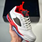 jordan 5 low whitefire red-black 819171-101