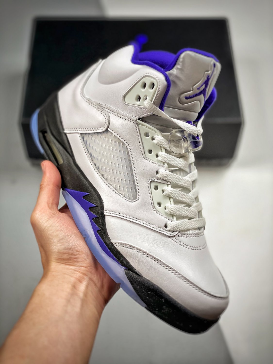 jordan 5 whitedark concord-black