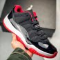jordan 11 retro low &acirc;��bred&acirc;�� blacktrue red-white