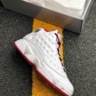 jordan 13 âhistory of flightâ whitemetallic silver-university red on