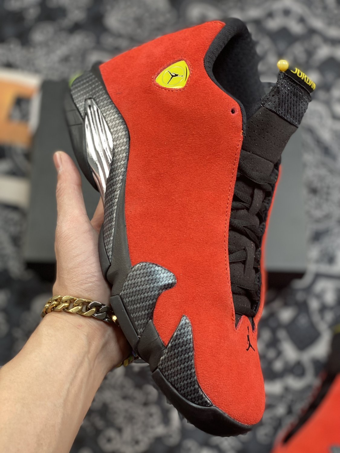 jordan 14 retro &acirc;��ferrari&acirc;�� challenge red on