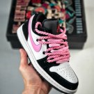 customjordan 1 low white black pink