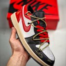 customjordan 1 low white black red