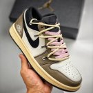 customjordan 1 low white brown black