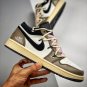 customjordan 1 low white brown black