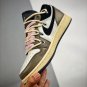 customjordan 1 low white brown black