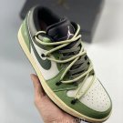 customjordan 1 low white green black