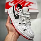 customjordan 1 low white university red black