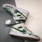 customjordan 1 mid green linen black