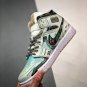 customjordan 1 mid green linen black