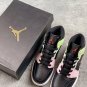 glow in the darkjordan 1 mid gs pink yellow crimson