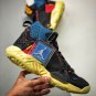 union x jordan delta mid off noirbrigade blue-dark smoke grey-light fusion red