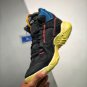 union x jordan delta mid off noirbrigade blue-dark smoke grey-light fusion red