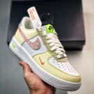 nike air force 1 low âjust stitch itâ white tan neon fb1852-111