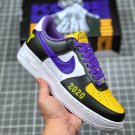 nike air force 1 low blackyellow-purple-white