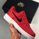 nike air force 1 red with cut-out swooshes